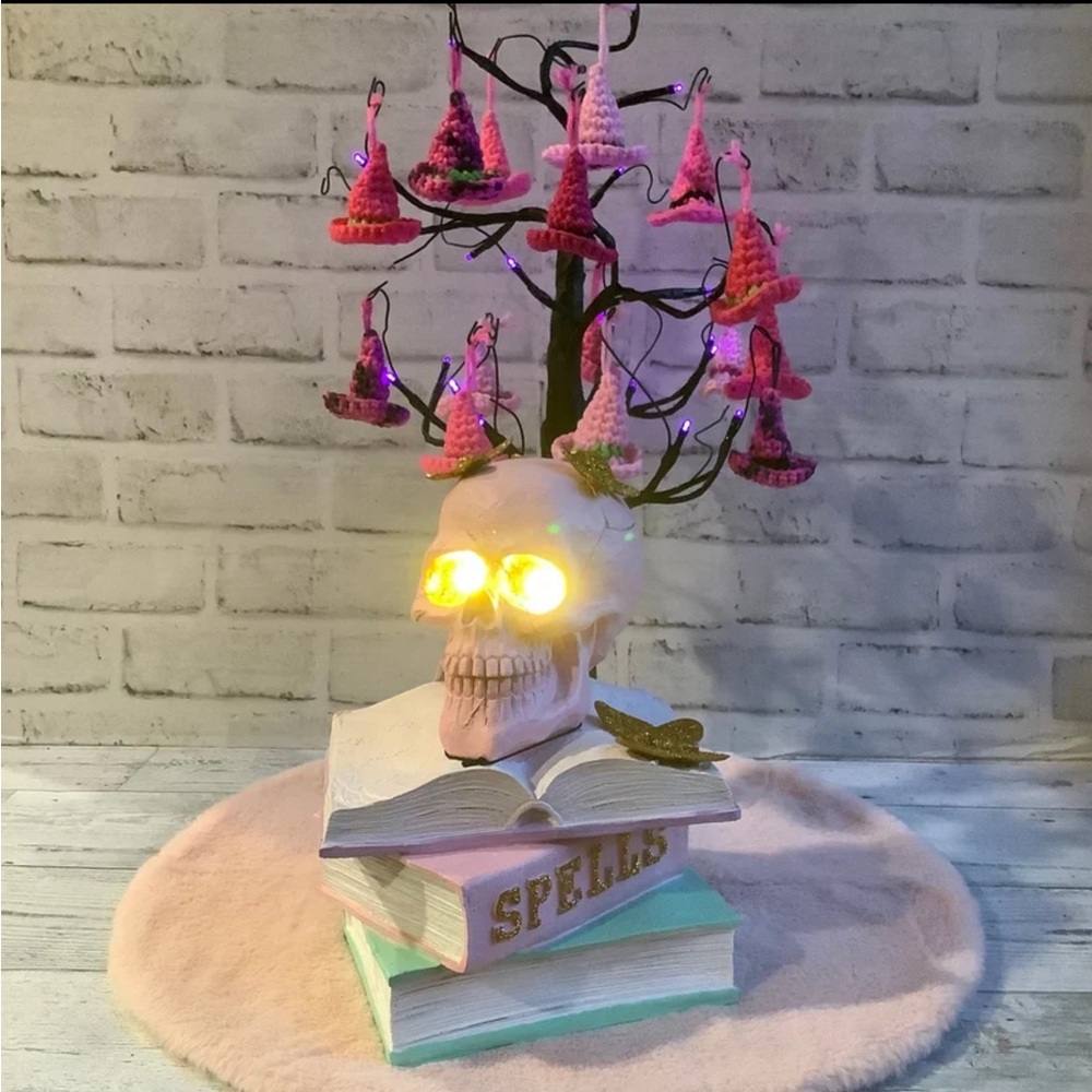 SWEET STREET LED Stacked Spellbooks With Skull And Butterflies